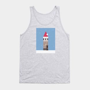 New York City NYC Brownstone Snowy Christmas Tank Top